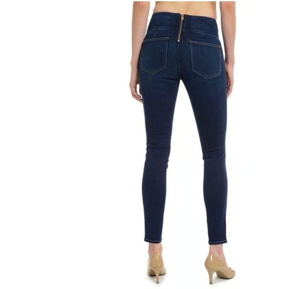 SPANX Signature Waist Skinny Jeans Womens 30 Dark Wash Back Zip Sculpt Stretch